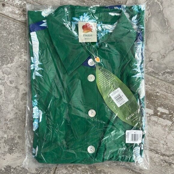 FarmRio Soft Garden Linen Blend Floral Shirt, NWT, Size XL - Picture 12 of 16